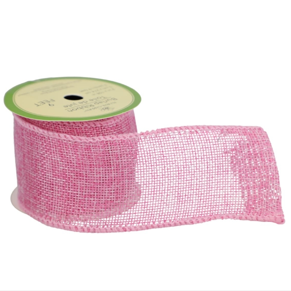 FLORAL GARDEN Polyester Burlap Ribbon, 9 ft. Rolls (15)